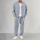 Two-Piece Set - Men's Overshirt and Sweatpants Co-Ord Set-2 piece set-Chaps of London-Light Gray-M-Chaps of London