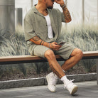 Two-Piece Set - Men's Short Sleeve Shirt and Shorts Set for Summer-Chaps of London-Chaps of London