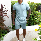 Two-Piece Set - Men's T-Shirt and Shorts Co-Ord Set for Summer-Chaps of London-Navy Blue-S-Chaps of London