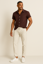 Two-Piece Set | Short Sleeve | Button-Up | Pants and Shirt Set | Men's Summer Clothes-Sets-Chaps of London-Chaps of London