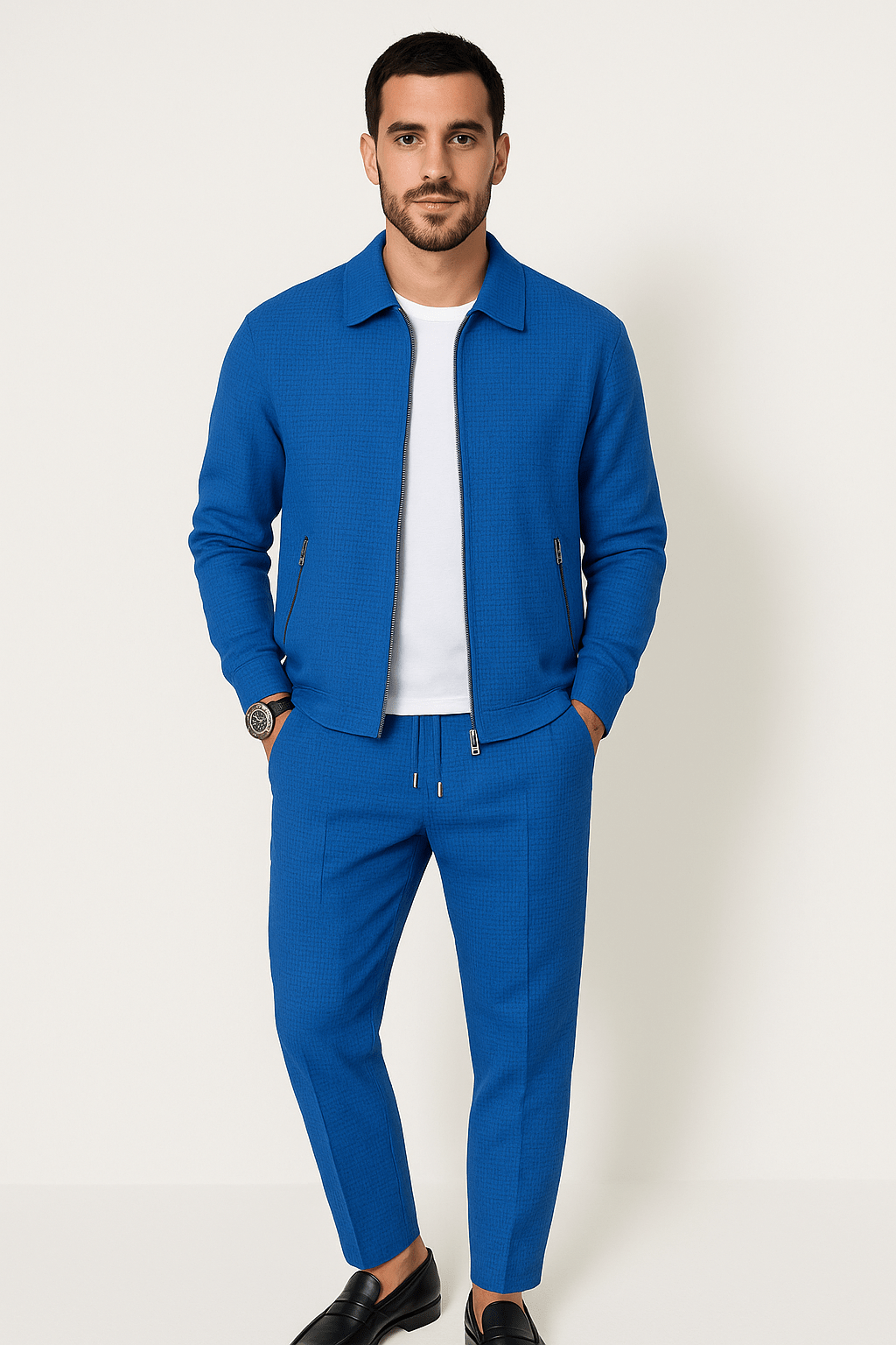 Two-Piece Set - Zip-Up - Co-Ord - Tracksuit - Men's Clothing-Chaps of London-Blue-S-Chaps of London