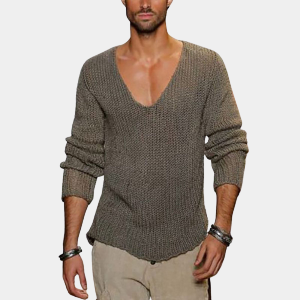 V-Neck Jumper | Long Sleeve | Summer | Knitted Sweater | Men's Clothing-Chaps of London-Chaps of London