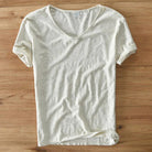 V-Neck T-Shirt | Lightweight | Short Sleeve | Summer Shirt | Men's T-Shirt-Fashion Men T-shirt Summer-Chaps of London-Khaki-M-Chaps of London