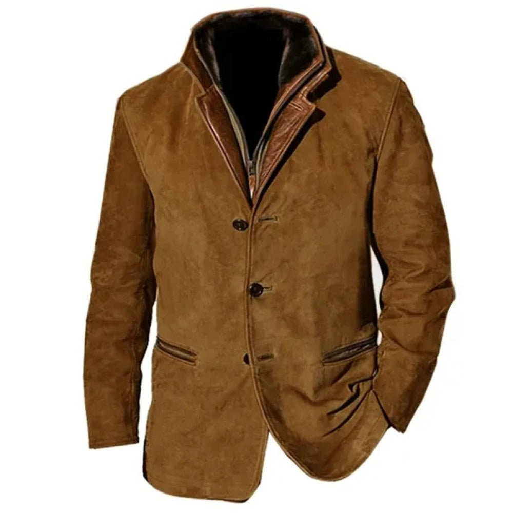 Vintage Jacket - Retro - Casual - Suede Jacket - Men's Jacket -Men Jackets-Chaps of London-Brown-S-Chaps of London