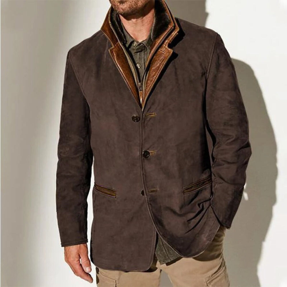 Vintage Jacket - Retro - Casual - Suede Jacket - Men's Jacket -Men Jackets-Chaps of London-Dark Brown-S-Chaps of London
