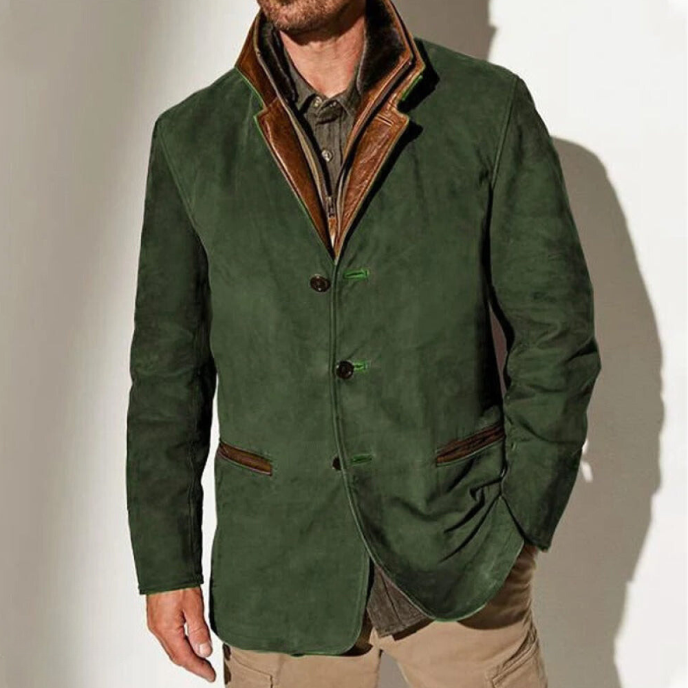 Vintage Jacket - Retro - Casual - Suede Jacket - Men's Jacket -Men Jackets-Chaps of London-Green-S-Chaps of London