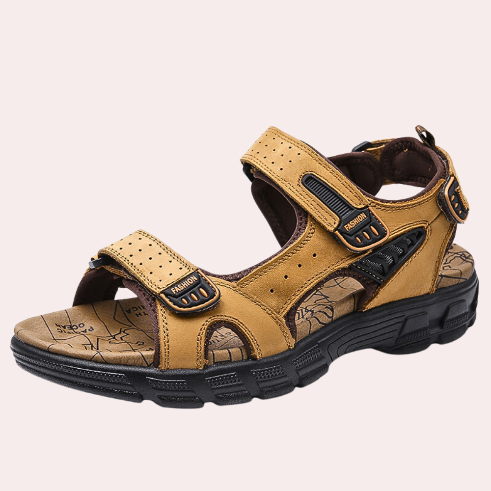 Walking Sandals - Men's Orthopedic Velcro Sport Sandals-Men Summer Sandal-Chaps of London-Yellow-39-Chaps of London