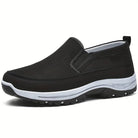 Walking Shoes - Men's Comfortable Thick Sole Slip-On Shoes-Chaps of London-Black-38-Chaps of London