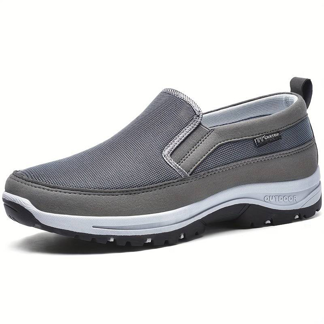 Walking Shoes - Men's Comfortable Thick Sole Slip-On Shoes-Chaps of London-Grey-38-Chaps of London