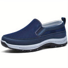 Walking Shoes - Men's Comfortable Thick Sole Slip-On Shoes-Chaps of London-Navy Blue-38-Chaps of London