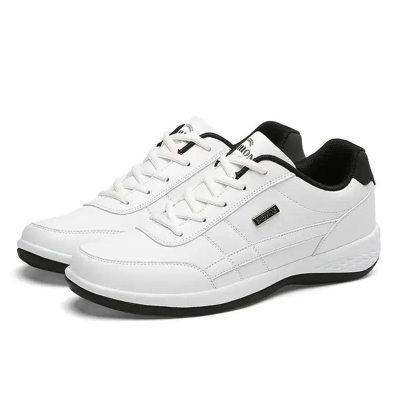 Walking Shoes - Men's Ergonomic Lace-Up Everyday Sneakers-Chaps of London-White-38-Chaps of London