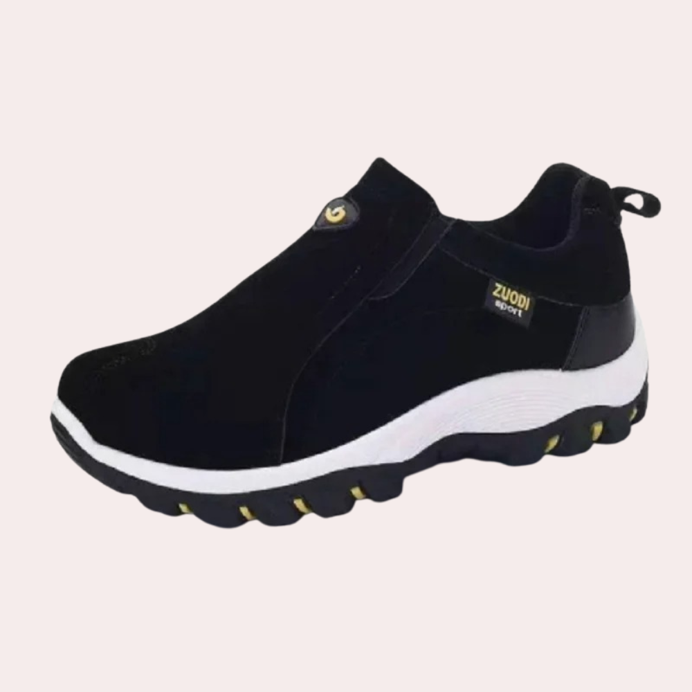 Walking Shoes - Men's Orthopedic Rubber Sole Slip-On Shoes-Men Summer Shoe-Chaps of London-Black-39-Chaps of London
