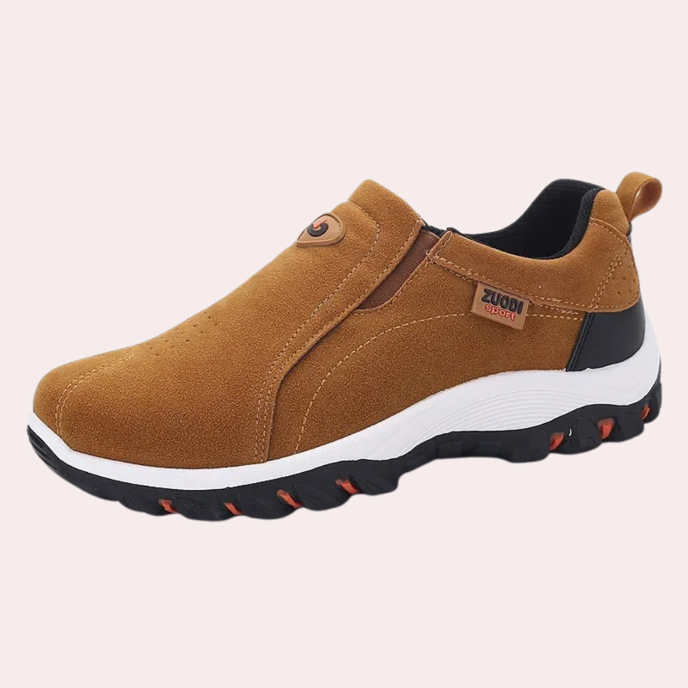 Walking Shoes - Men's Orthopedic Rubber Sole Slip-On Shoes-Men Summer Shoe-Chaps of London-Khaki-39-Chaps of London