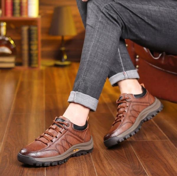 Walking Shoes - Men's Slip On Waterproof Leather Outdoor Shoes-Schoenen Man-Chaps of London-Chaps of London