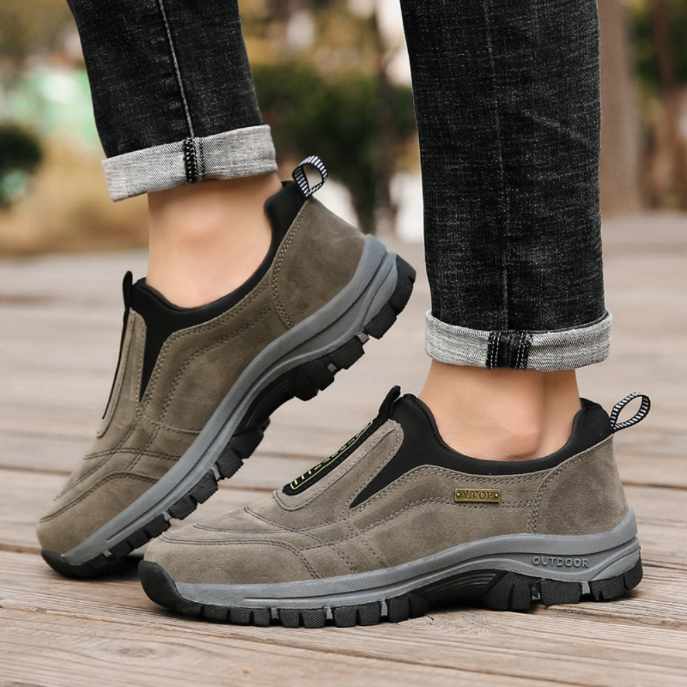 Walking Shoes - Slip-On - Non Slip - Hiking Shoes - Men's Shoes-Chaps of London-Khaki-39-Chaps of London