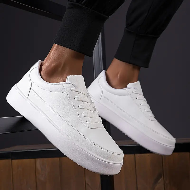 White Sneakers | Casual | Lace-Up | Everyday Shoes | Men's Sneakers-Sneakers-Chaps of London-Chaps of London
