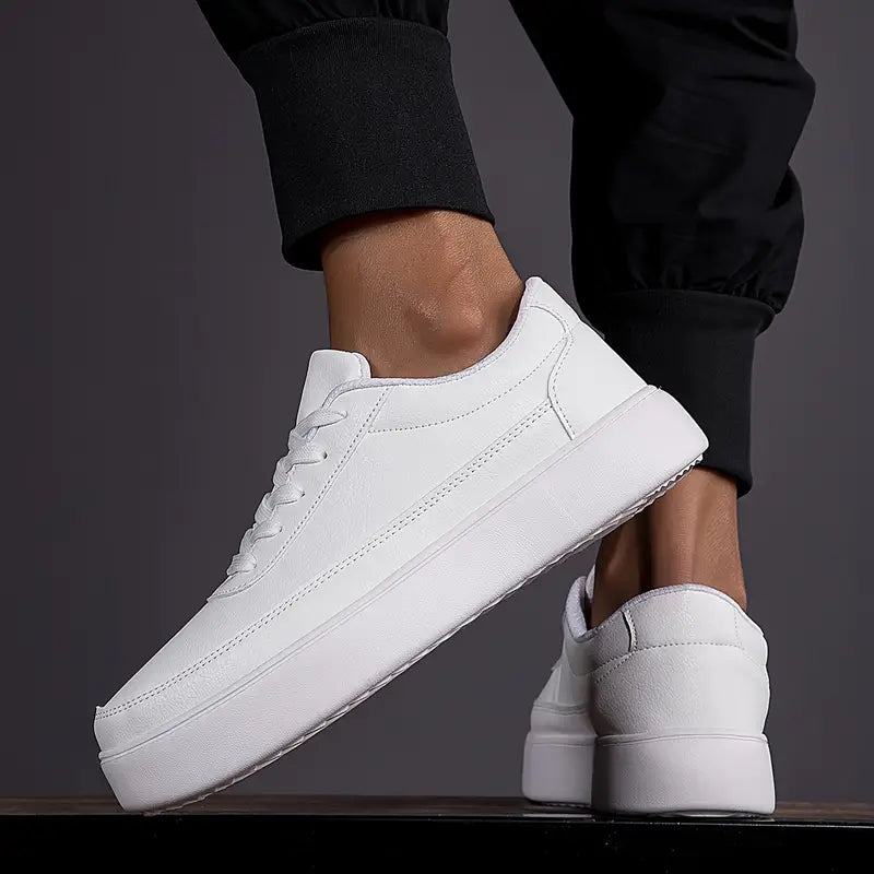 White Sneakers | Casual | Lace-Up | Everyday Shoes | Men's Sneakers-Sneakers-Chaps of London-Chaps of London