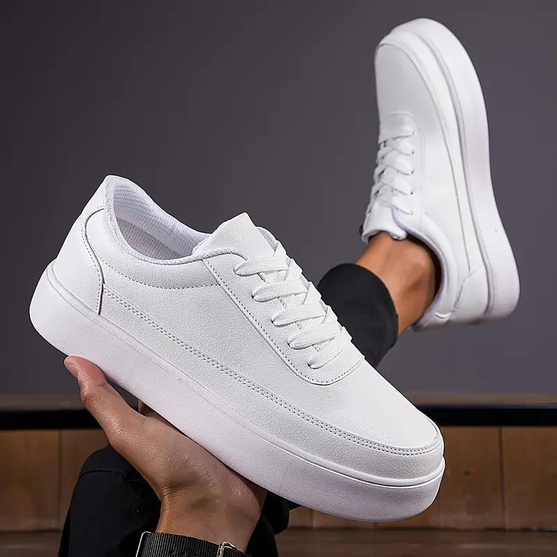 White Sneakers | Casual | Lace-Up | Everyday Shoes | Men's Sneakers-Sneakers-Chaps of London-Chaps of London