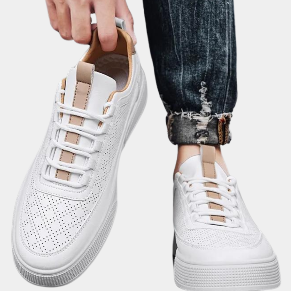 White Sneakers - Men's Lightweight Slip-On Sneakers for Summer-Fashion Men Sneakers Casual All-year-Chaps of London-Chaps of London