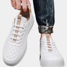 White Sneakers - Men's Lightweight Slip-On Sneakers for Summer-Fashion Men Sneakers Casual All-year-Chaps of London-Chaps of London