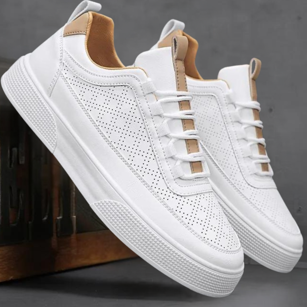 White Sneakers - Men's Lightweight Slip-On Sneakers for Summer-Fashion Men Sneakers Casual All-year-Chaps of London-Khaki-39-Chaps of London