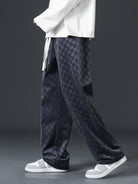 Wide Leg Joggers | Elastic Waist | Plaid | Loose Fit Pants | Men's Joggers-Chaps of London-Blue-S-Chaps of London