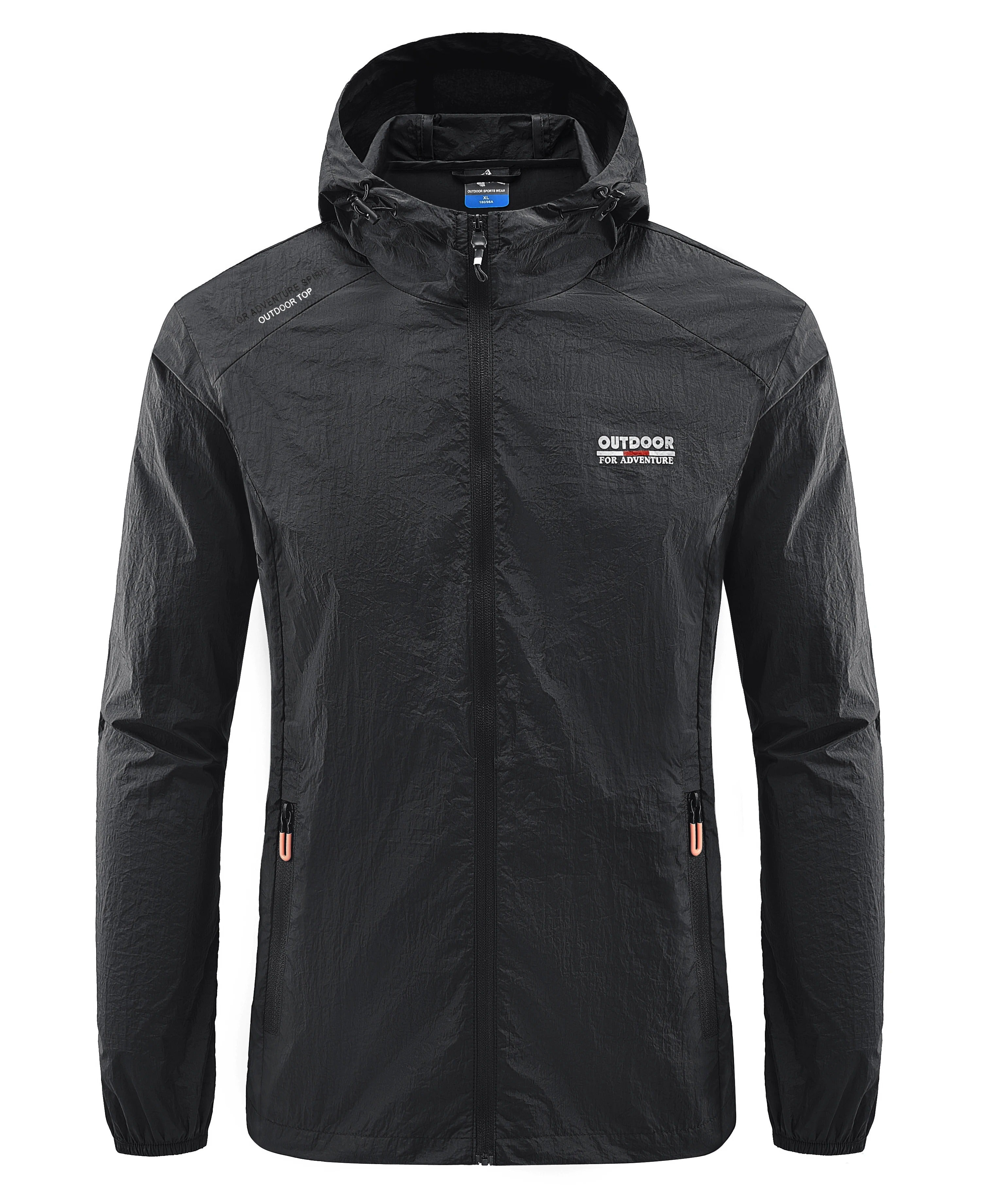 Windbreaker Jacket | Hooded | Lightweight | Waterproof Jacket Running | Men's Jacket-Men's Waterproof Running Jacket-Chaps of London-Black-M-Chaps of London