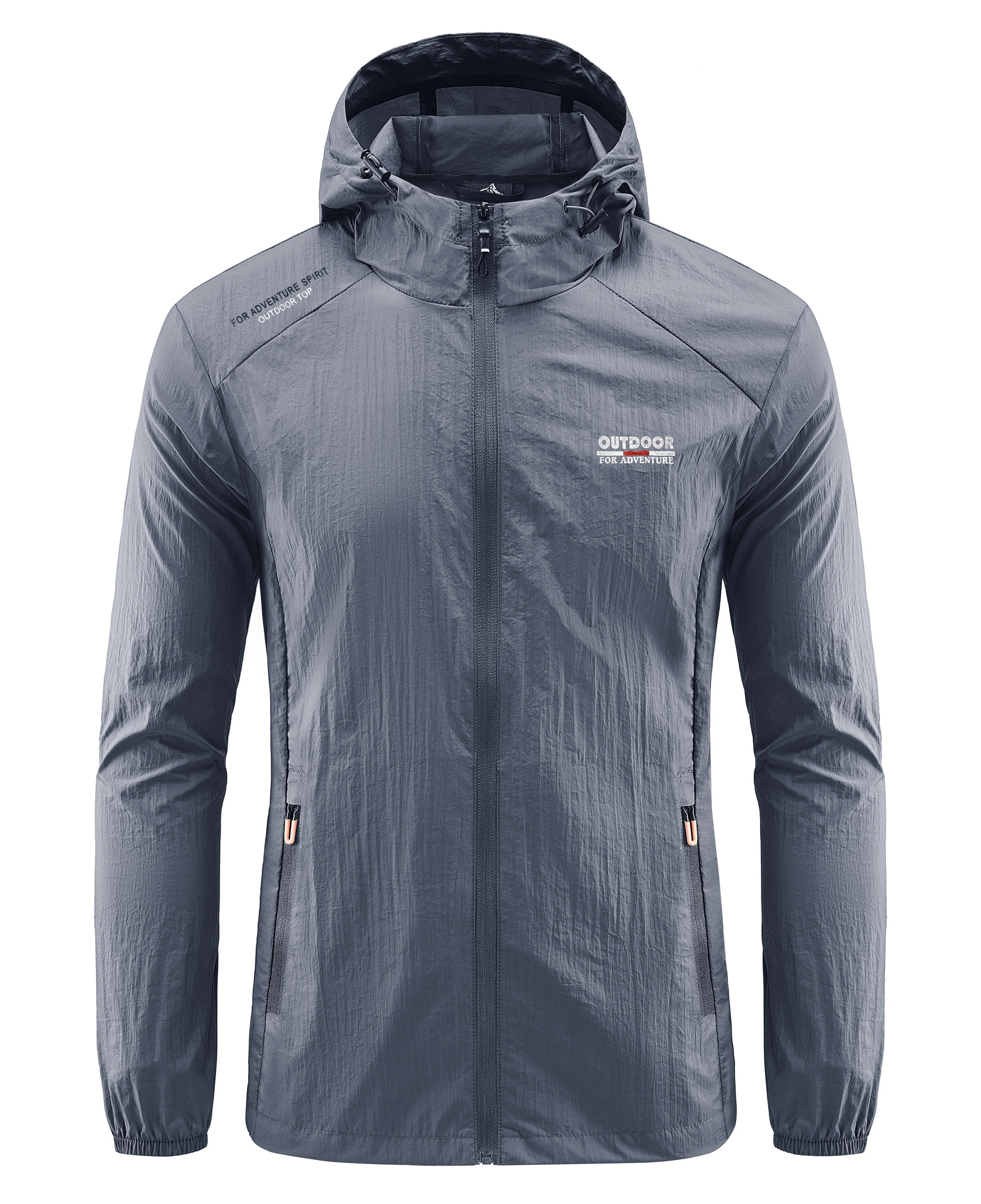 Windbreaker Jacket | Hooded | Lightweight | Waterproof Jacket Running | Men's Jacket-Men's Waterproof Running Jacket-Chaps of London-Dark Gray-M-Chaps of London