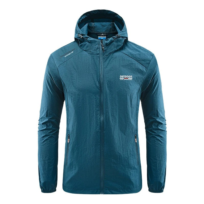 Windbreaker Jacket | Hooded | Lightweight | Waterproof Jacket Running | Men's Jacket-Men's Waterproof Running Jacket-Chaps of London-Denim Blue-M-Chaps of London