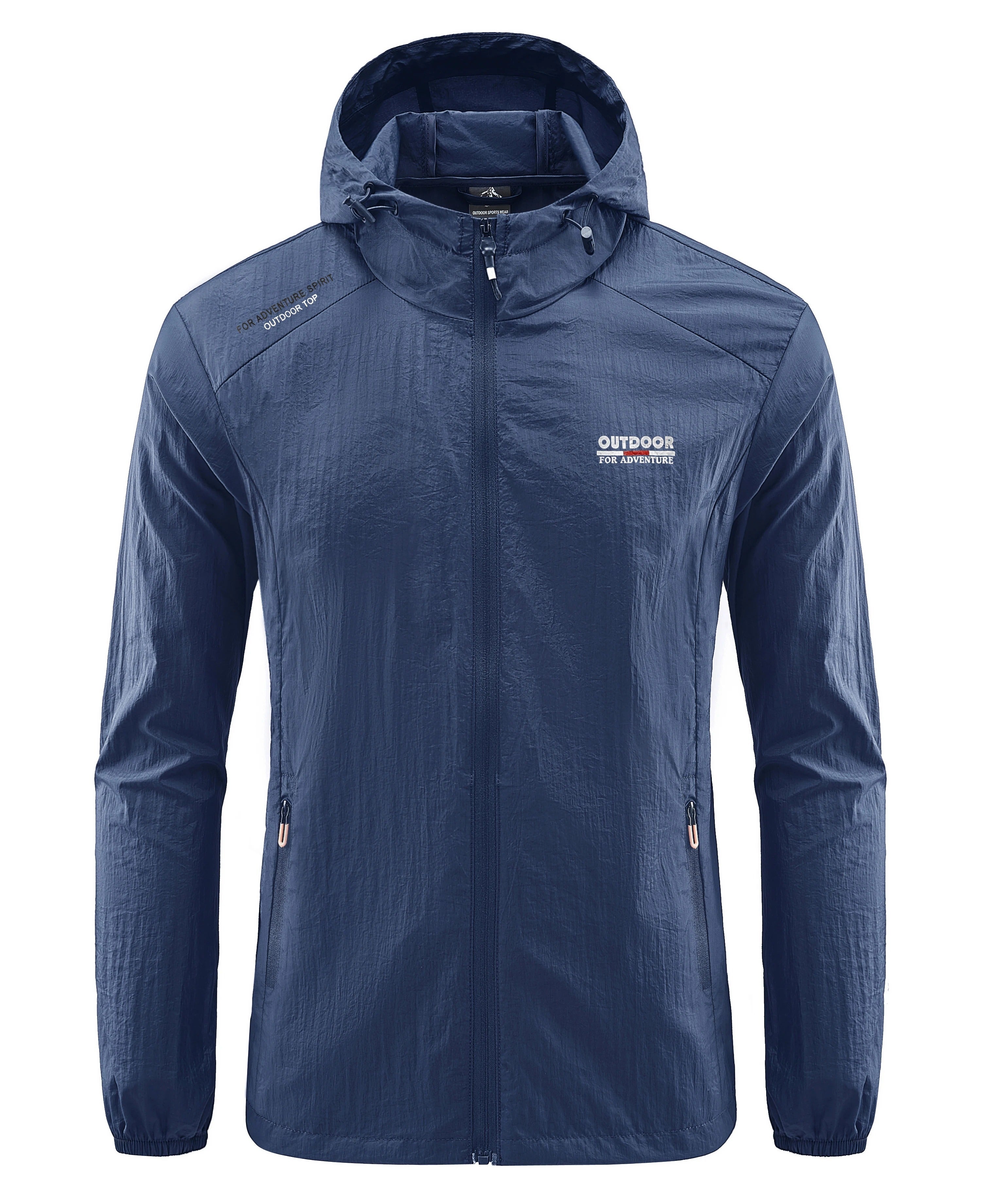 Windbreaker Jacket | Hooded | Lightweight | Waterproof Jacket Running | Men's Jacket-Men's Waterproof Running Jacket-Chaps of London-Navy Blue-M-Chaps of London