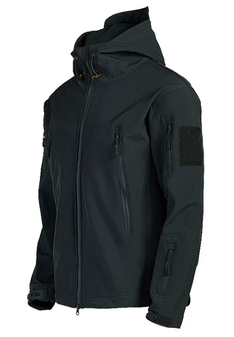 Windbreaker Jacket | Hooded | Tactical | Outdoor Jacket | Waterproof Men's Rain Jacket-Men's Windbreaker Jacket-Chaps of London-Black-S-Chaps of London