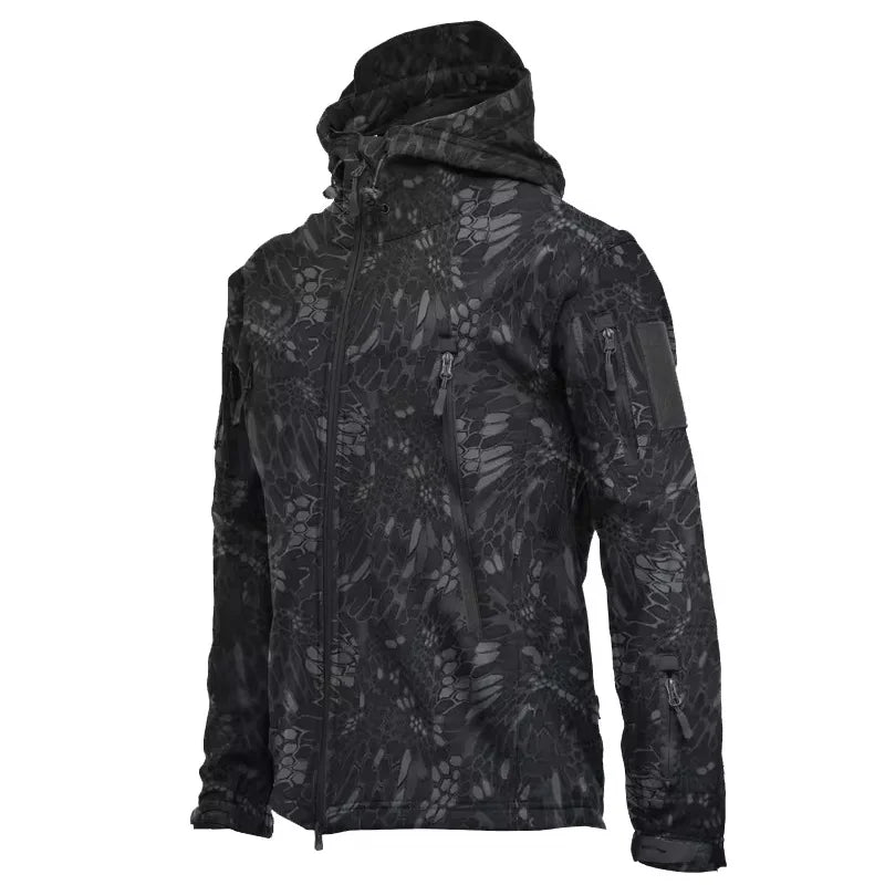 Windbreaker Jacket | Hooded | Tactical | Outdoor Jacket | Waterproof Men's Rain Jacket-Men's Windbreaker Jacket-Chaps of London-Black/Gray-Camouflage-S-Chaps of London
