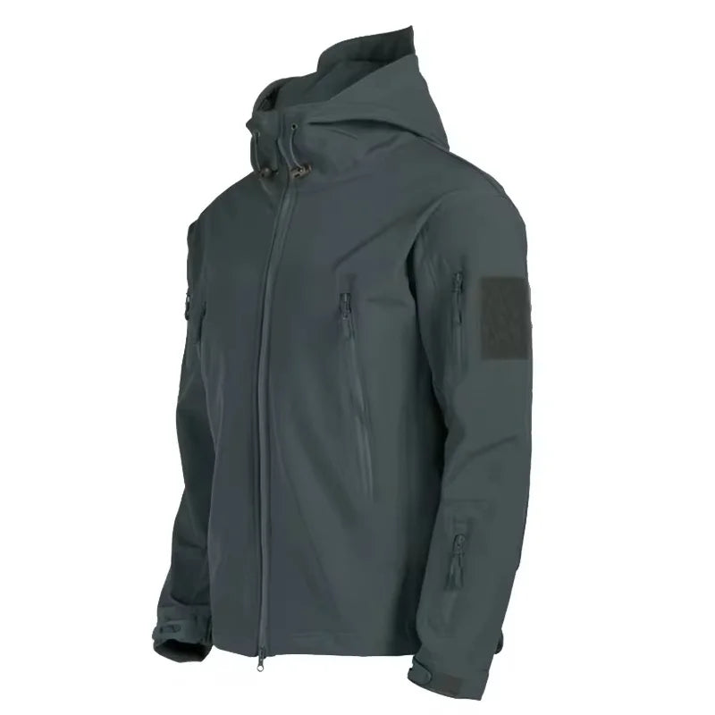 Windbreaker Jacket | Hooded | Tactical | Outdoor Jacket | Waterproof Men's Rain Jacket-Men's Windbreaker Jacket-Chaps of London-Gray-S-Chaps of London