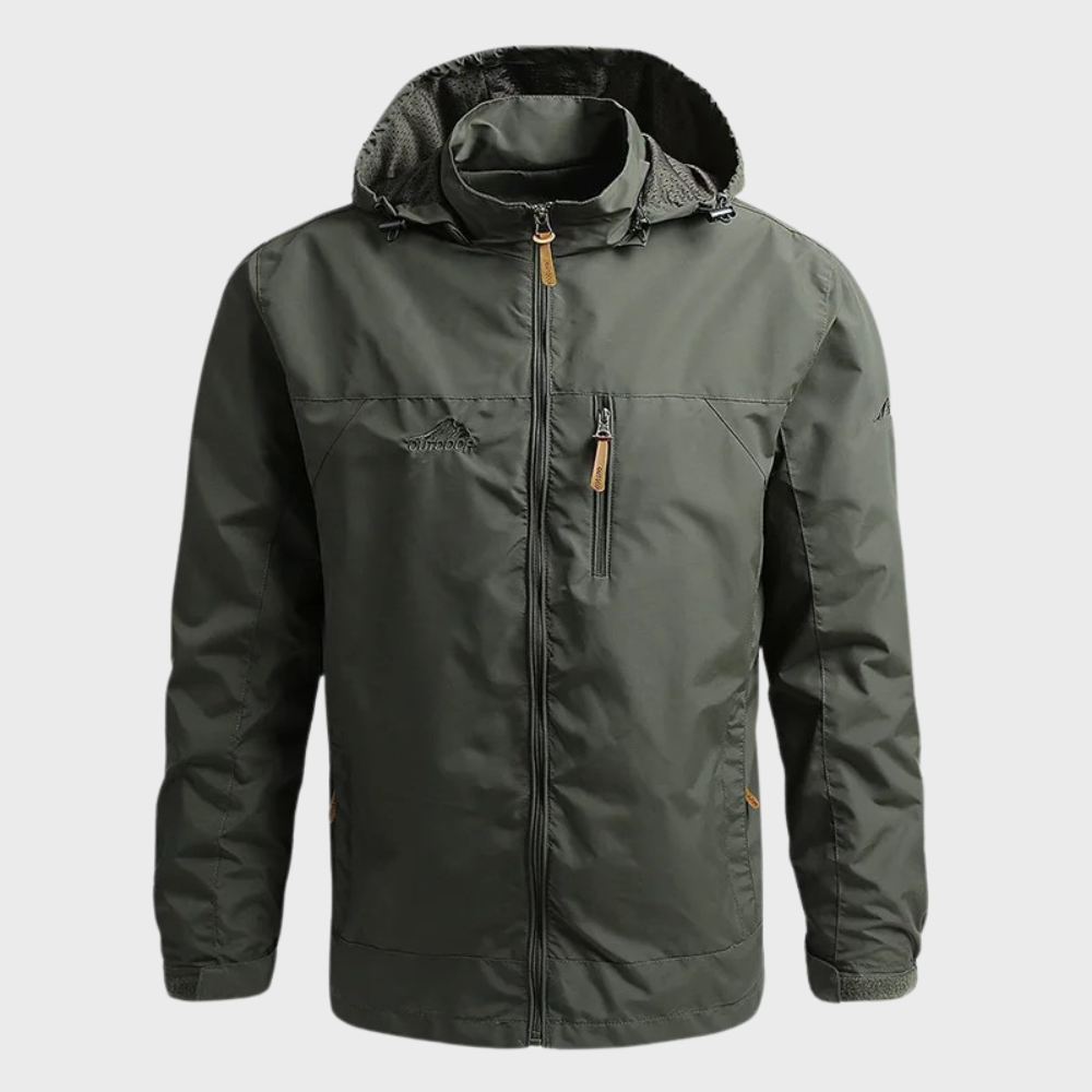 Windbreaker Jacket | Hooded | Waterproof | Outdoor Jacket | Men's Jacket-Chaps of London-Army Green-M-Chaps of London