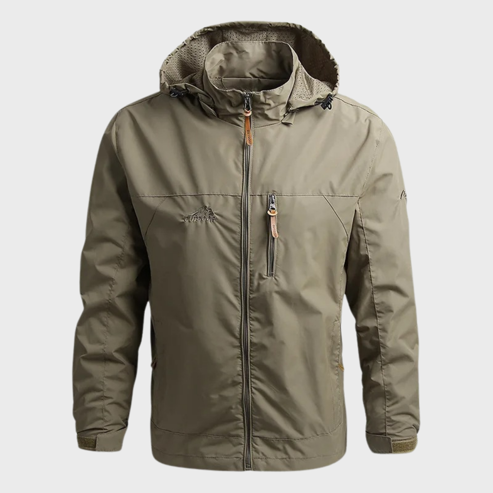 Windbreaker Jacket | Hooded | Waterproof | Outdoor Jacket | Men's Jacket-Chaps of London-Khaki-M-Chaps of London
