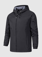 Windbreaker Jacket - Men's Hooded Outdoor Waterproof Jacket-Men's Waterproof Windbreaker Jacket-Chaps of London-Black-S-Chaps of London