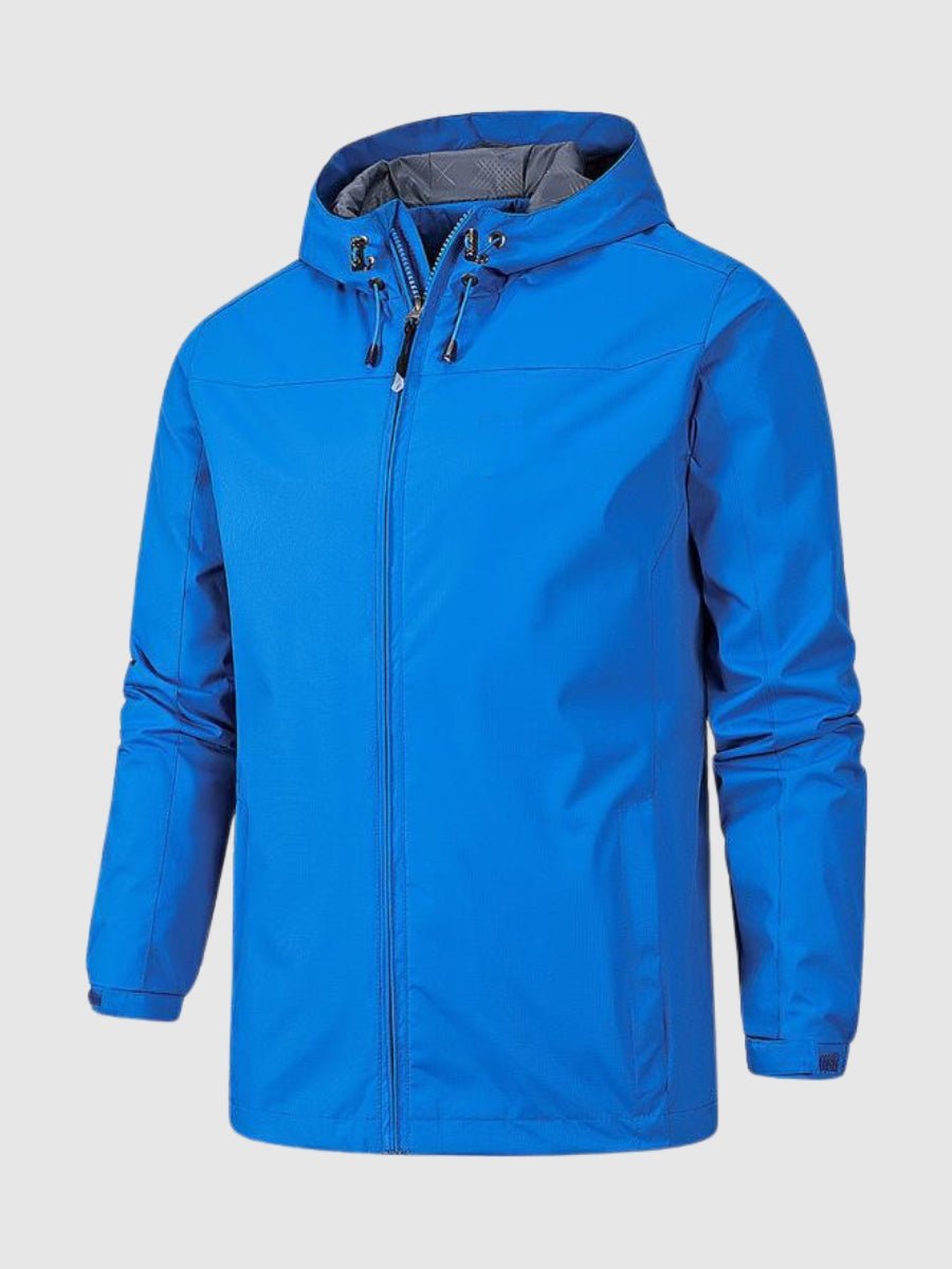 Windbreaker Jacket - Men's Hooded Outdoor Waterproof Jacket-Men's Waterproof Windbreaker Jacket-Chaps of London-Blue-S-Chaps of London