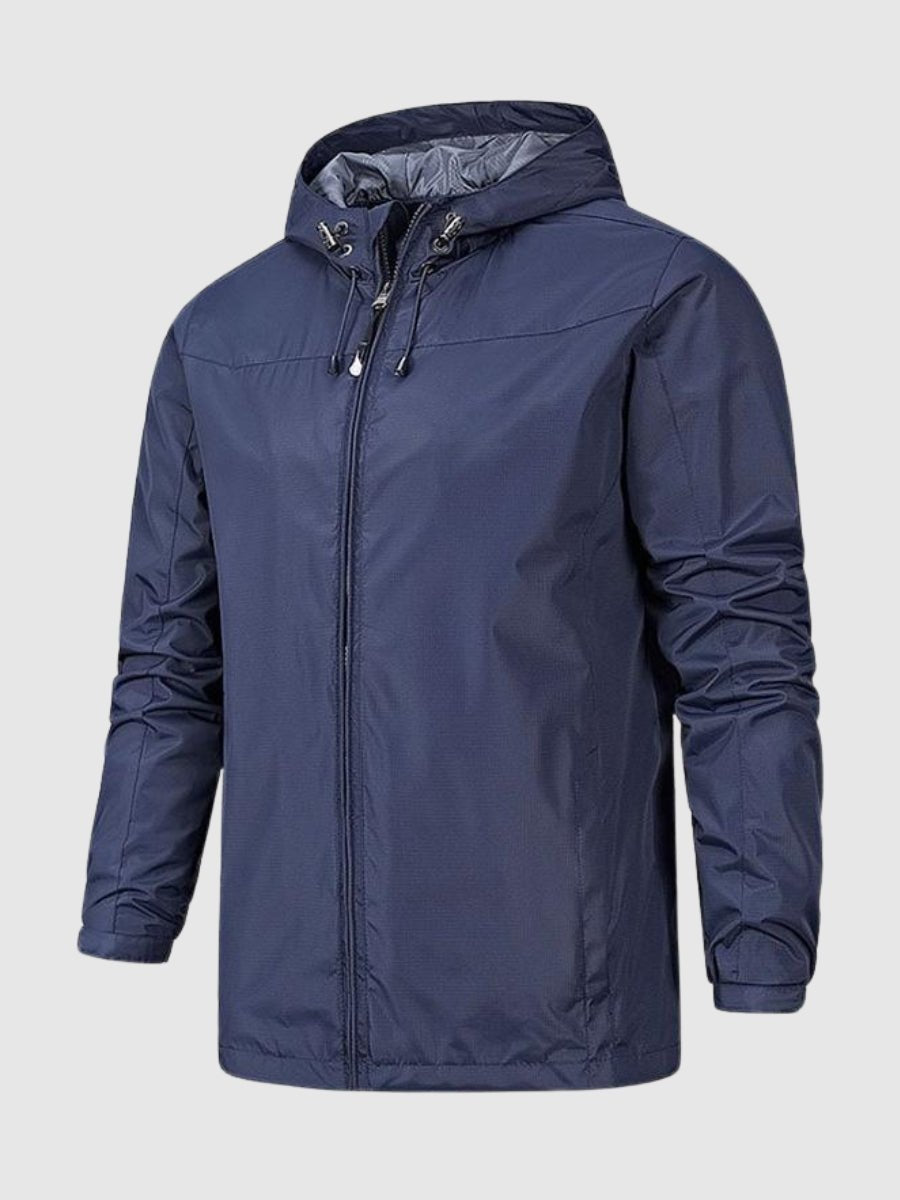 Windbreaker Jacket - Men's Hooded Outdoor Waterproof Jacket-Men's Waterproof Windbreaker Jacket-Chaps of London-Dark Blue-S-Chaps of London