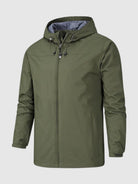 Windbreaker Jacket - Men's Hooded Outdoor Waterproof Jacket-Men's Waterproof Windbreaker Jacket-Chaps of London-Green-S-Chaps of London