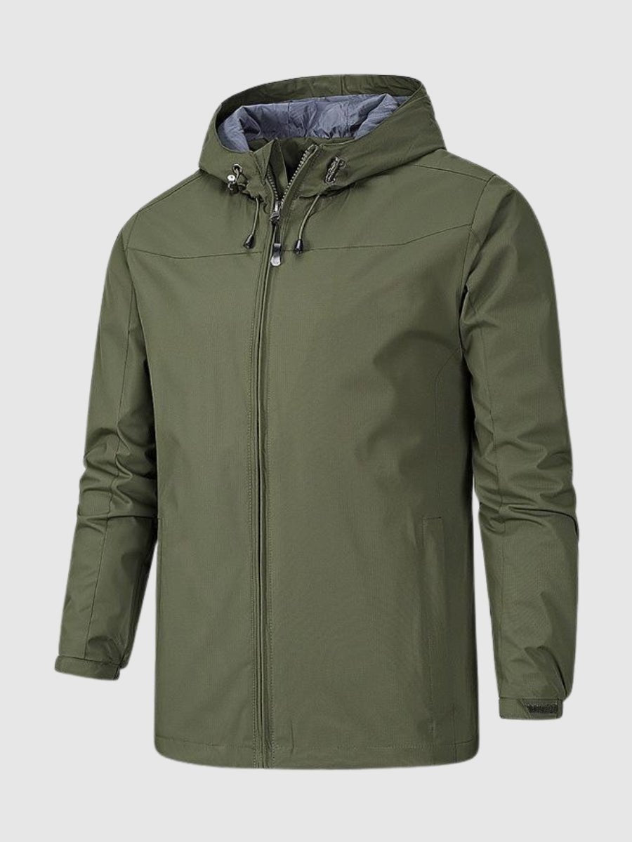 Windbreaker Jacket - Men's Hooded Outdoor Waterproof Jacket-Men's Waterproof Windbreaker Jacket-Chaps of London-Green-S-Chaps of London