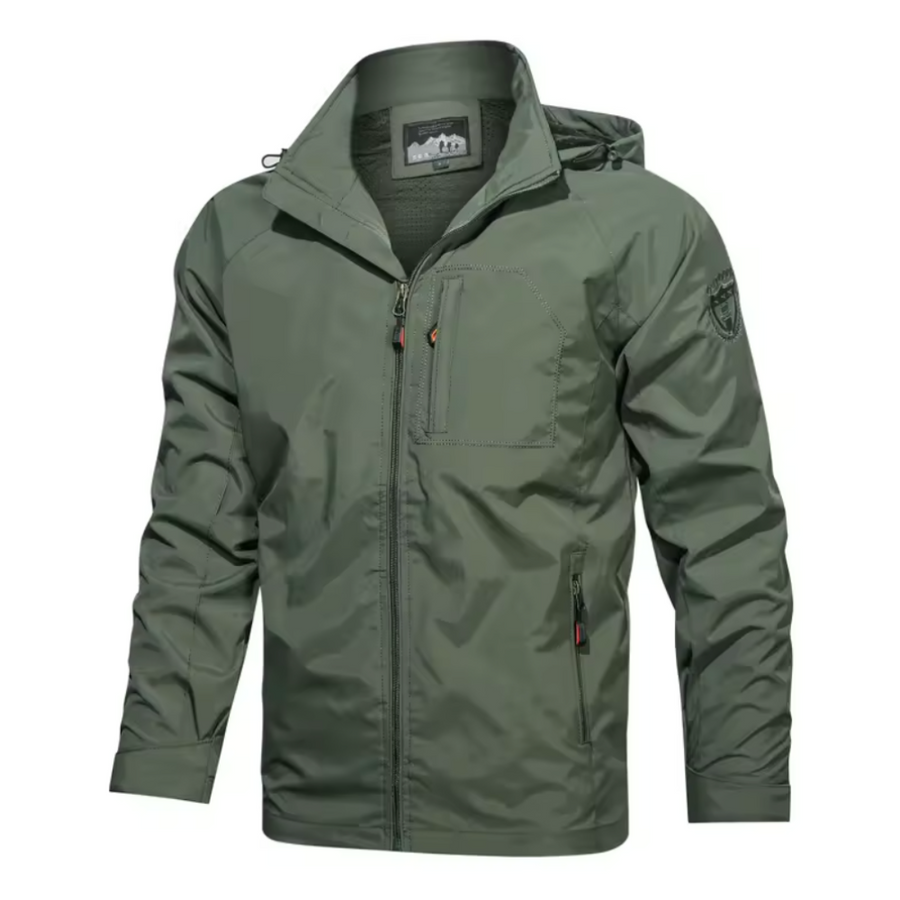 Windbreaker Jacket - Men's Hooded Waterproof Outdoor Jacket -Windbreaker Jacket-Chaps of London-Green-S-Chaps of London