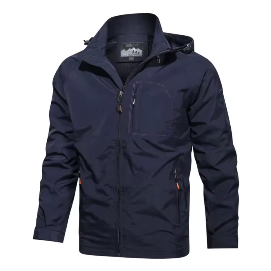 Windbreaker Jacket - Men's Hooded Waterproof Outdoor Jacket -Windbreaker Jacket-Chaps of London-Navy Blue-S-Chaps of London