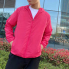 Windbreaker Jacket | Zip-Up | Hooded | Lightweight Jacket | Men's Jacket-Chaps of London-Rose Red-S-Chaps of London