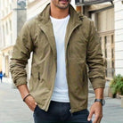 Windproof Jacket - Hooded - Zip-Up - Lightweight Jacket - Men's Casual Jackets-Cargo Jacket-Chaps of London-Brown-M-Chaps of London