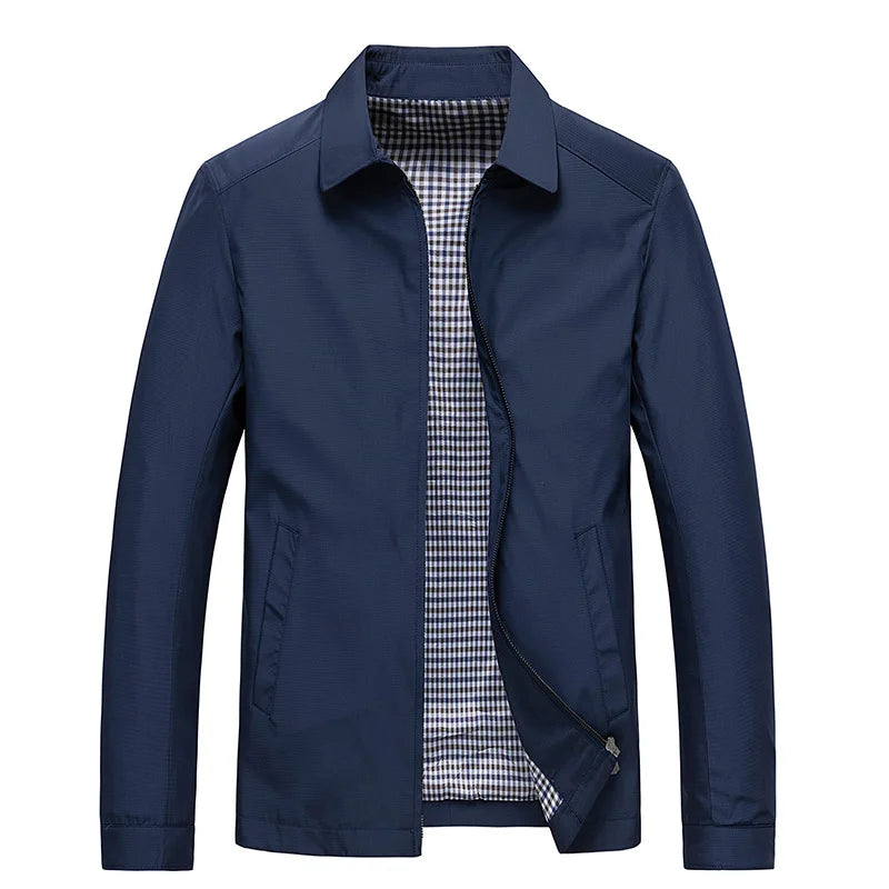 Windproof Jacket - Men's Casual Lightweight Water Zip-Up Jacket-Men Jackets-Chaps of London-Blue-XS-Chaps of London