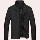 Windproof Jacket - Men's Casual Zip-Up Short Trench Jacket-Bomber Jacket-Chaps of London-Black-M-Chaps of London