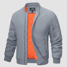 Windproof Jacket | Zip-Up | Lightweight | Bomber Jacket | Men's Jacket-Coats & Jackets-Chaps Herrenmode-Light Gray-S-Chaps of London
