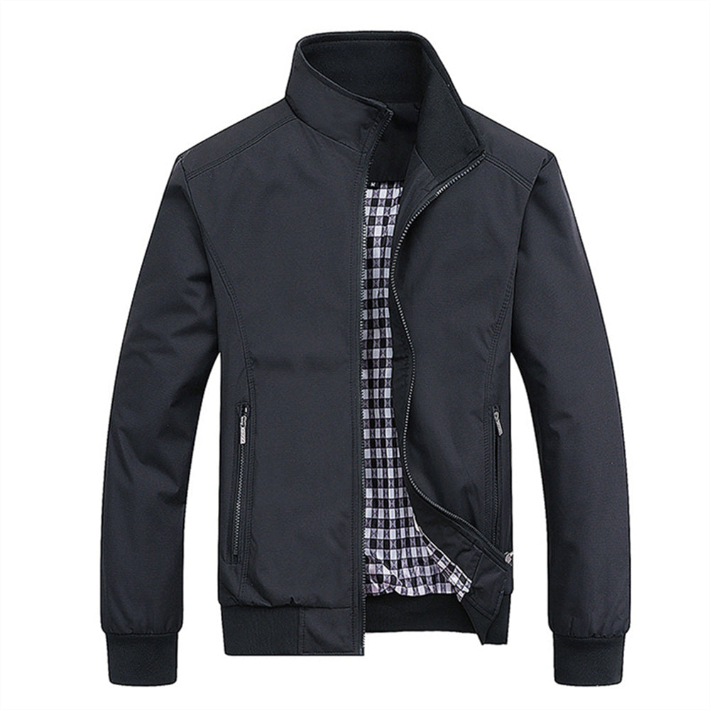 Windproof Jacket | Zip-Up | Waterproof | Harrington Jacket | Men's Jackets-Zomerjas man-Chaps of London-Black-S-Chaps of London