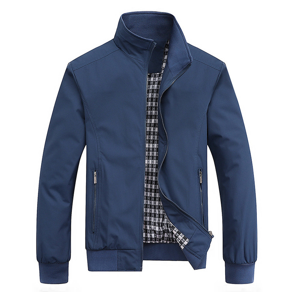 Windproof Jacket | Zip-Up | Waterproof | Harrington Jacket | Men's Jackets-Zomerjas man-Chaps of London-Blue-S-Chaps of London