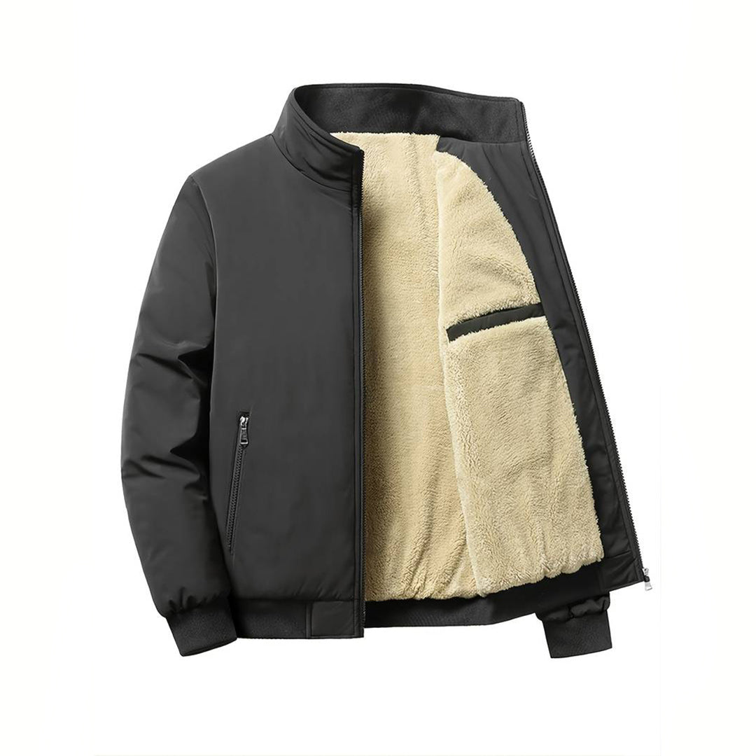 Winter Bomber Jacket - Fleece Lined - Zip-Up - Winter Jacket - Men's Bomber Jacket-Fashion Men Jacket Bomber Winter-Chaps of London-Chaps of London